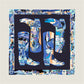 Boots Blue & Yellow Double Print Scarf / 90cm