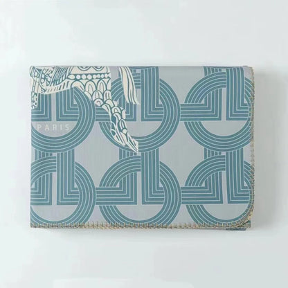 Barrucio Horse Print Blanket Blue