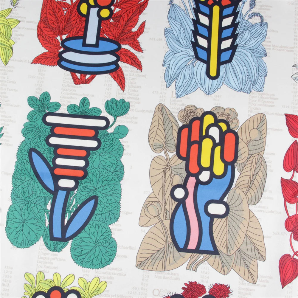 Plant Catalog White Double Print Scarf / 90cm