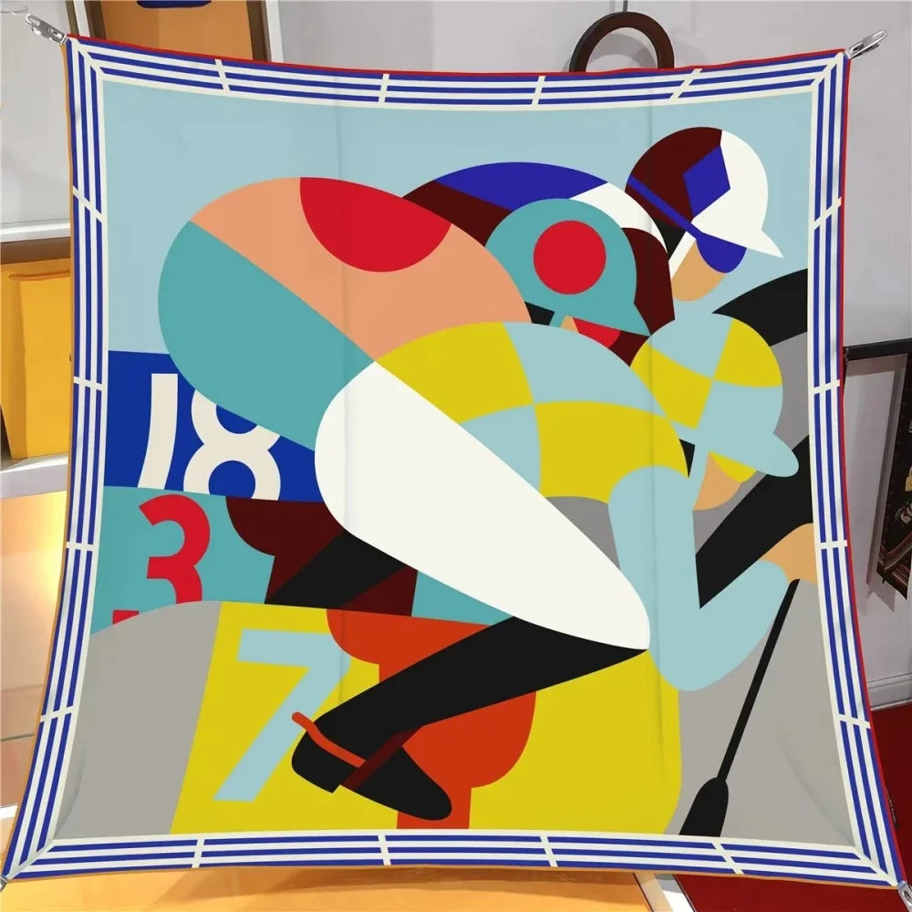 Jockey Blue Silk Scarf / 90cm