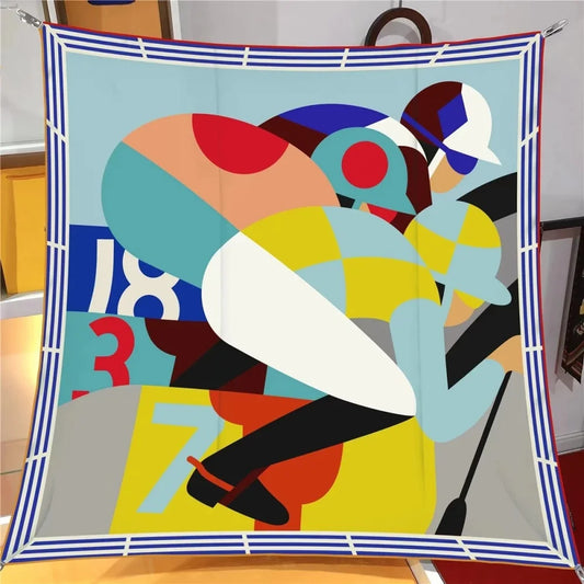 Jockey Blue Silk Scarf / 90cm