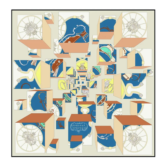 Omera Gray Silk Scarf / 90cm
