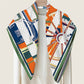 Wheel Stripes Orange & Blue Double Print Scarf / 90cm