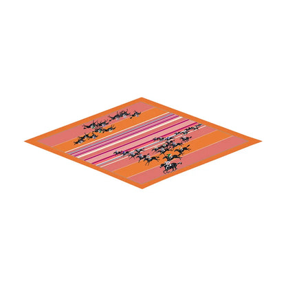 Horse Race Orange Silk Diamond Scarf