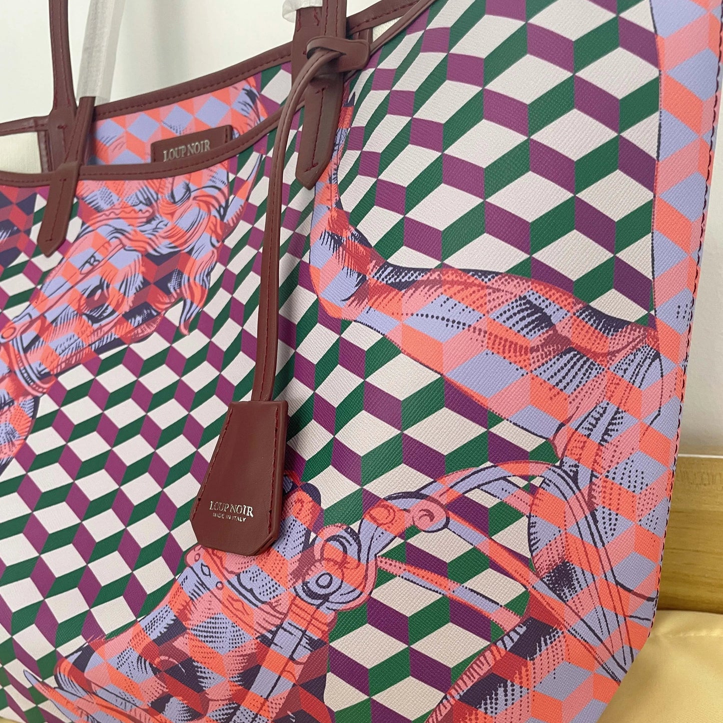 Lono Large Tote Bag with Horse Motif