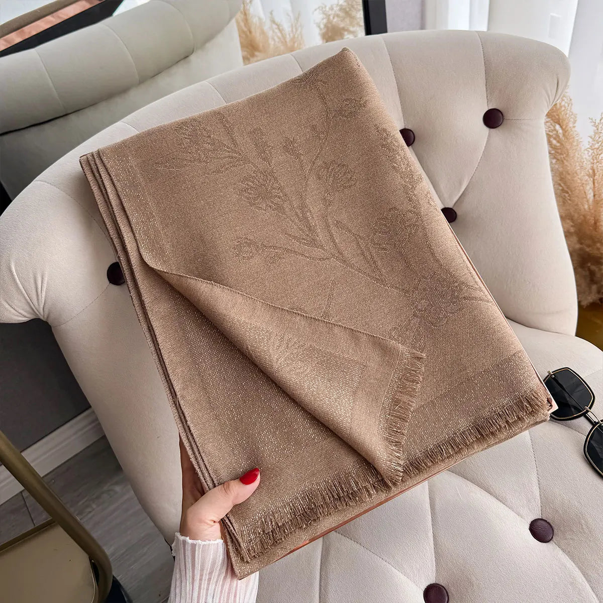 Greca Pashmina Scarf Cramel