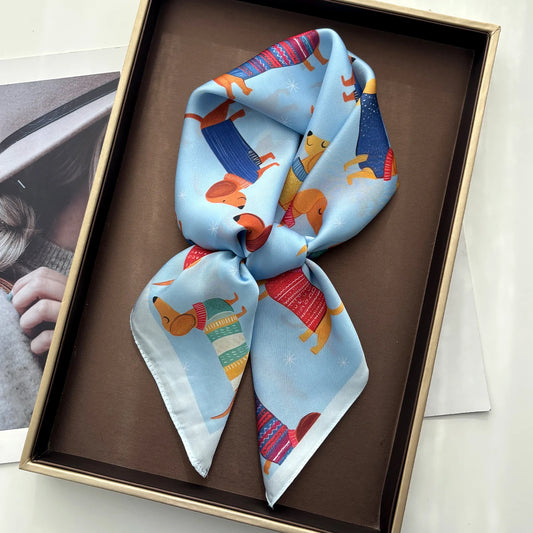 Dachshund Blue Scarf / 65cm