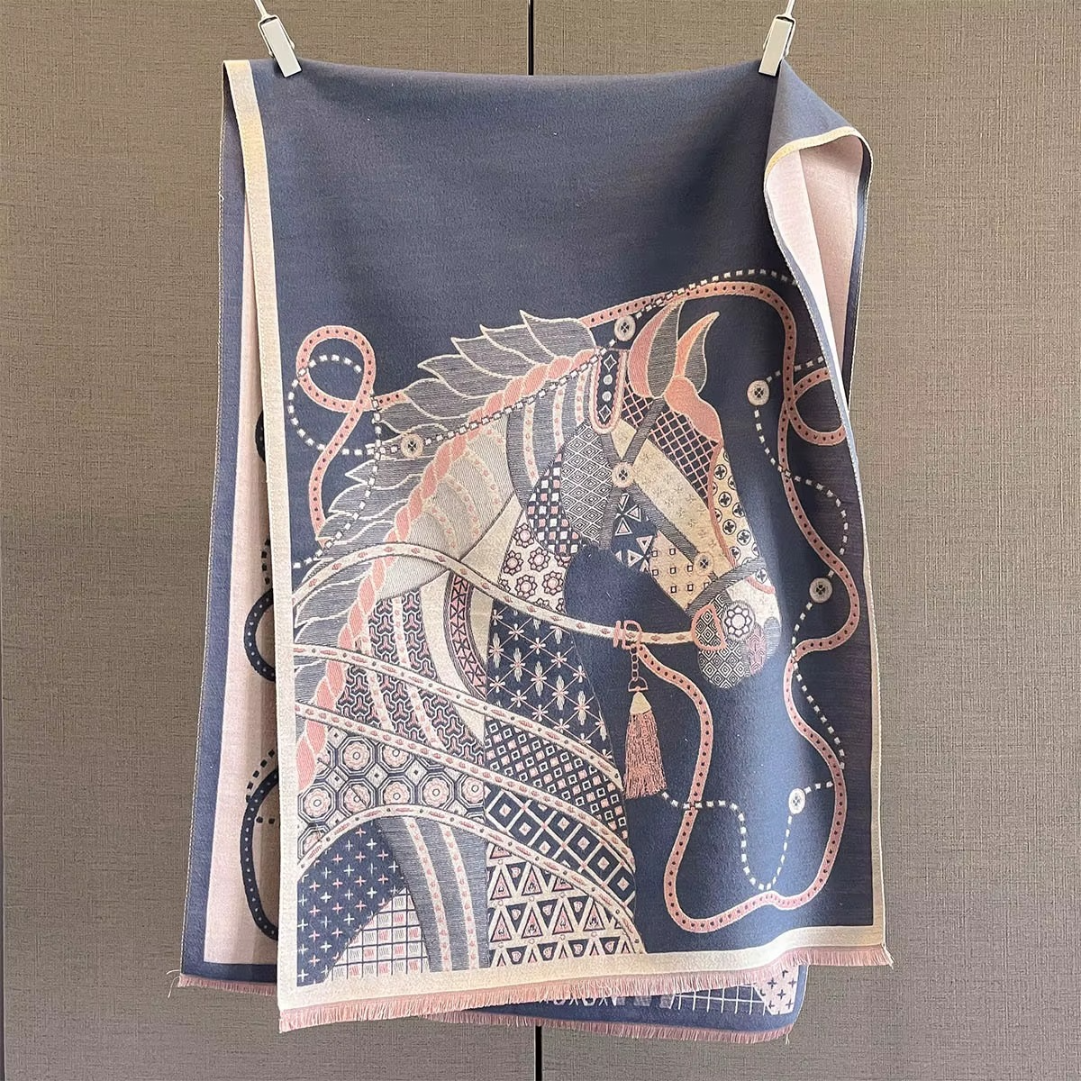 Edwige Pashmina Scarf Blue