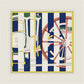 Wheel Stripes Blue Double Print Scarf / 90cm