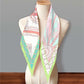 Carriage Wheel Green Silk Diamond Scarf