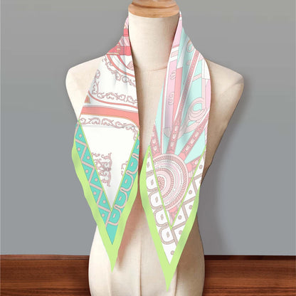 Carriage Wheel Green Silk Diamond Scarf