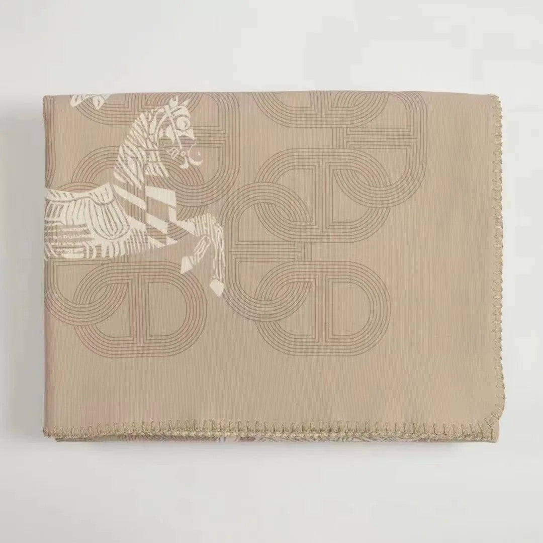 Baldassare Horse Print Blanket Camel