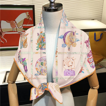 Gioia Pink Silk Scarf / 90cm