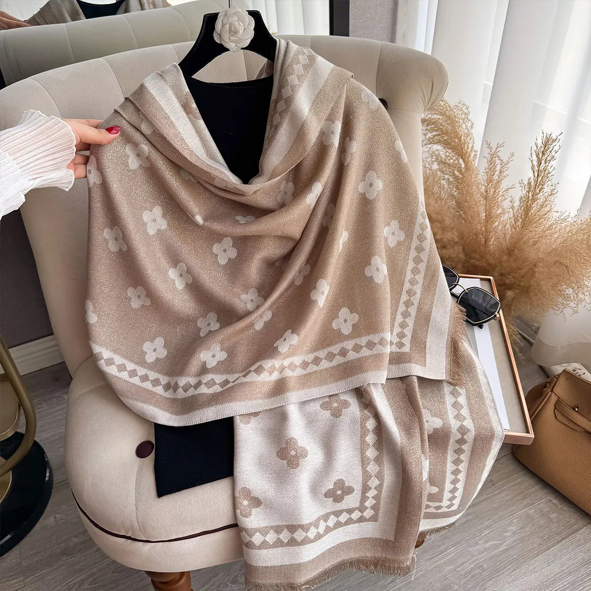 Gigia Pashmina Scarf Beige
