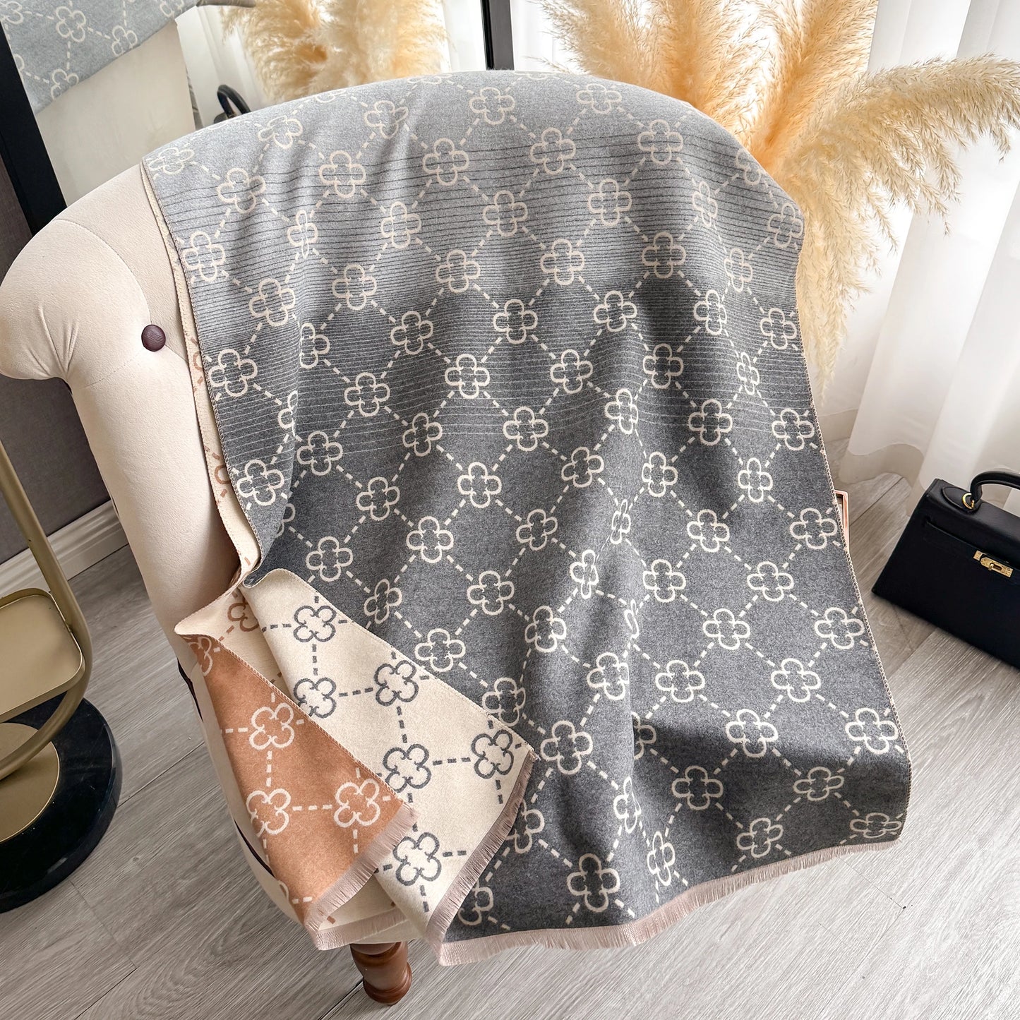 Arianna Pashmina Scarf Gray