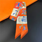 Seka Orange Twilly Skinny Scarf