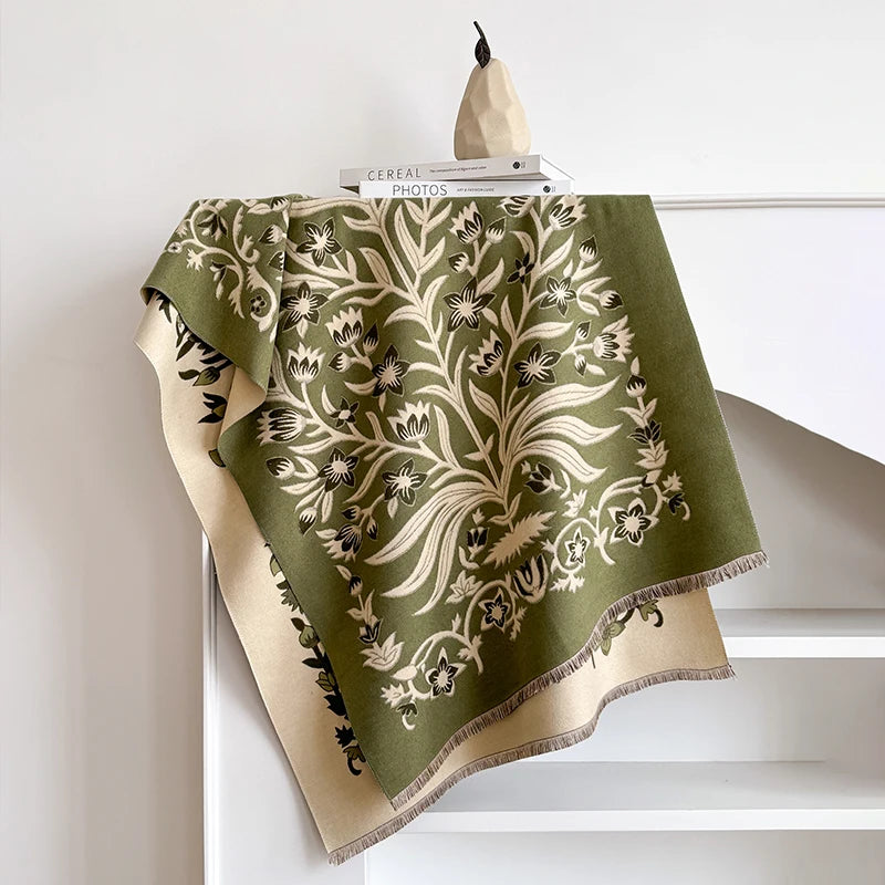 Florigia Pashmina Scarf Green