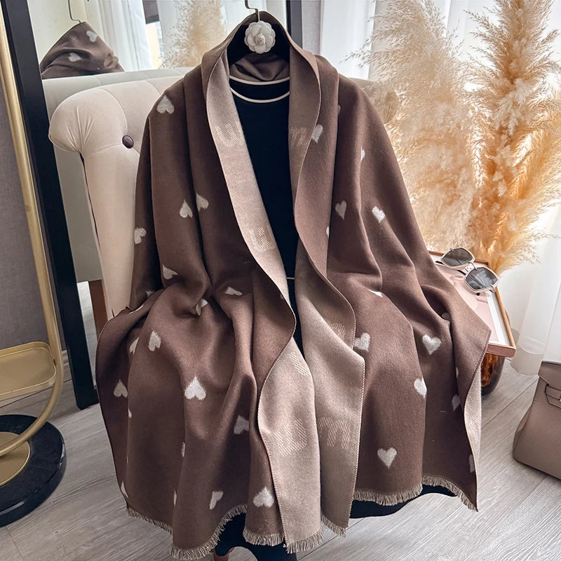 Cuore Pashmina Scarf Brown