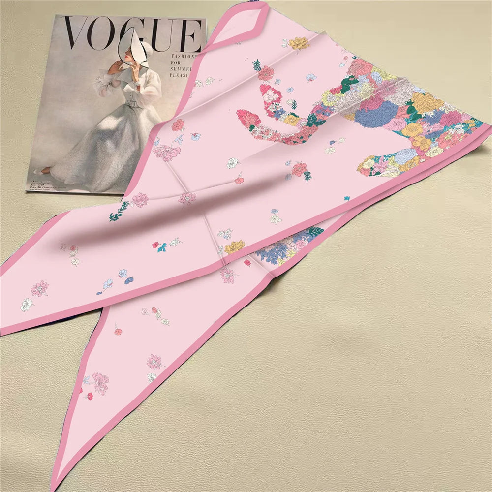 Pia Pink Silk Diamond Scarf