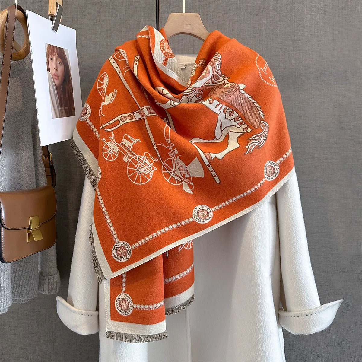 Rochelle Pashmina Scarf Orange
