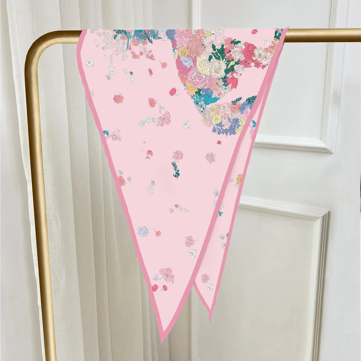 Pia Pink Silk Diamond Scarf