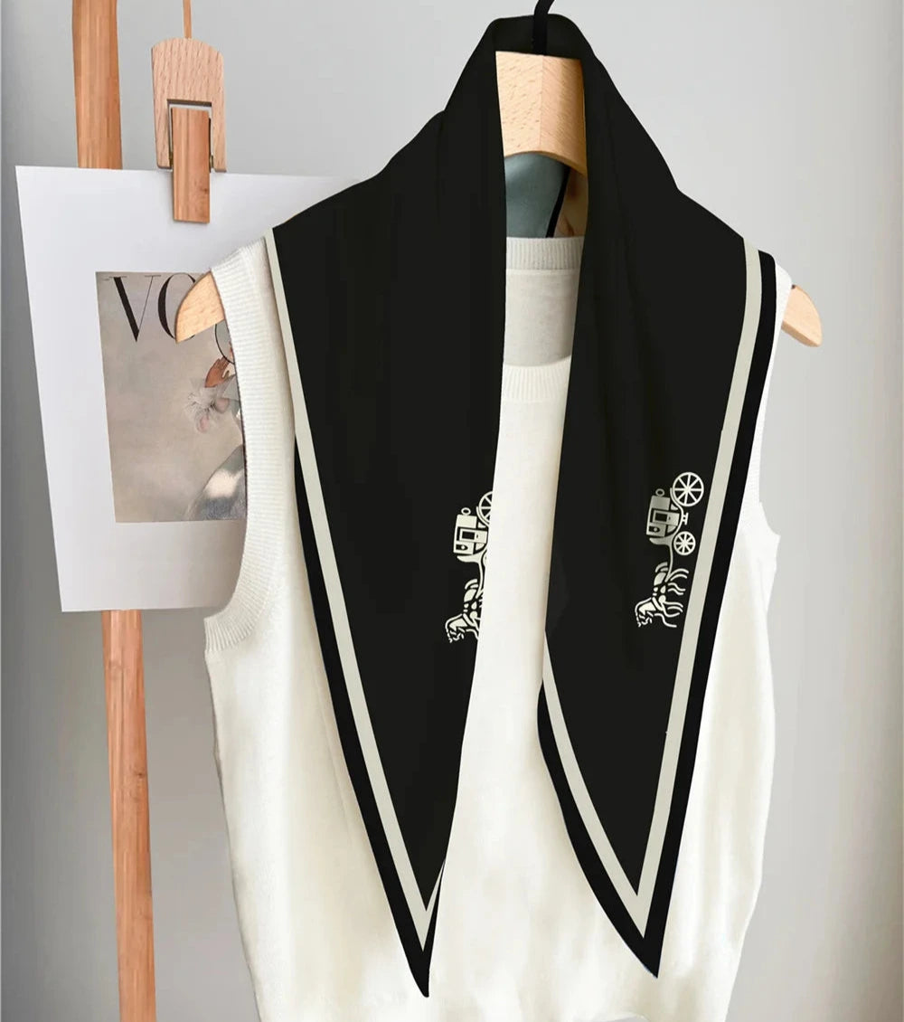 Carriage Black Silk Diamond Scarf