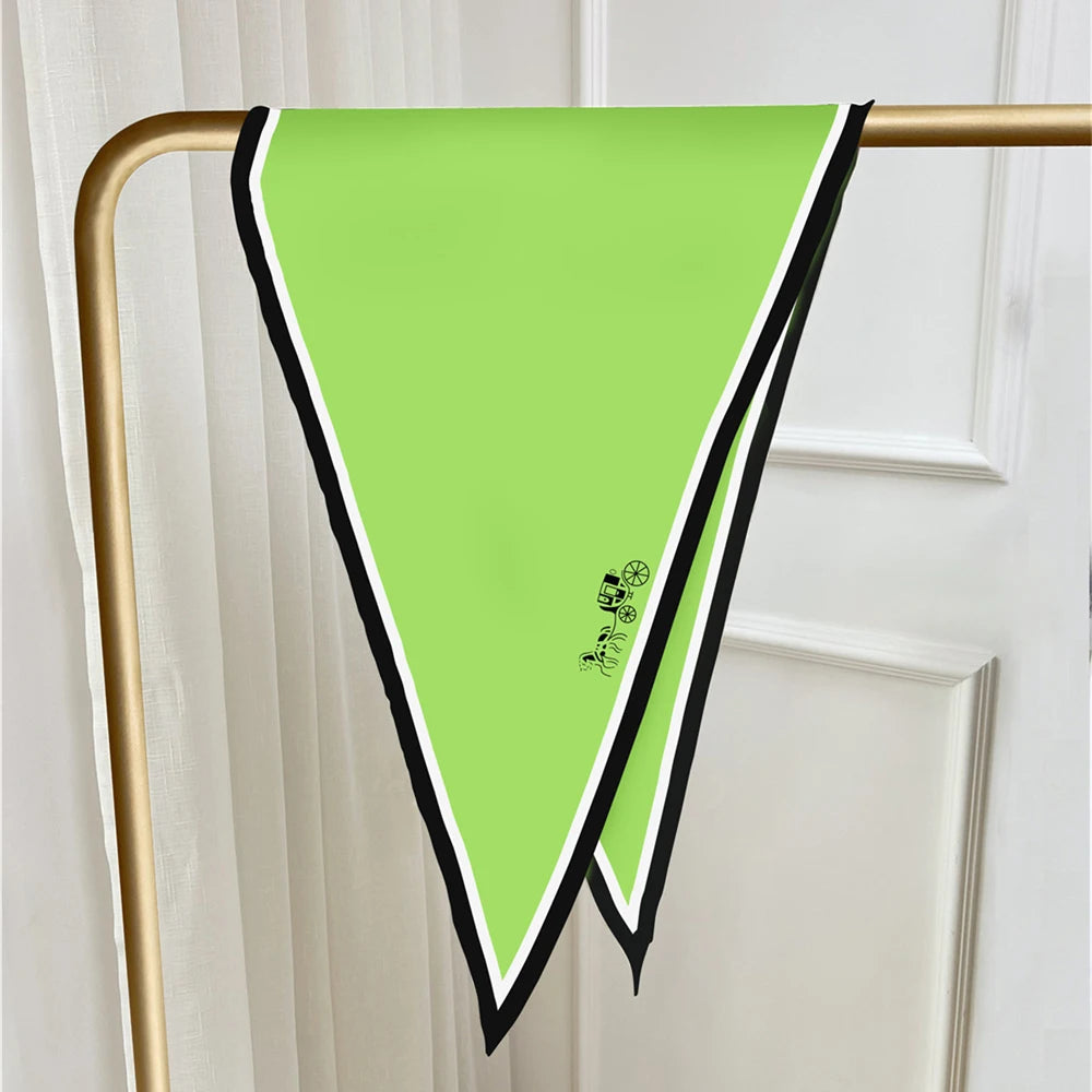 Carriage Green Silk Diamond Scarf