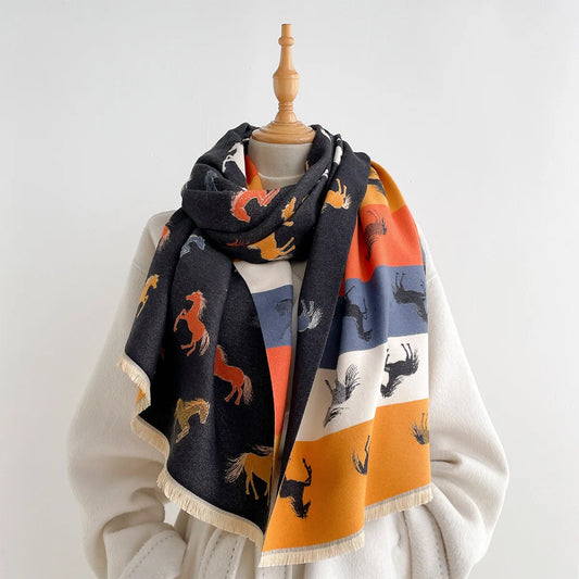 Sabine Pashmina Scarf Midnight