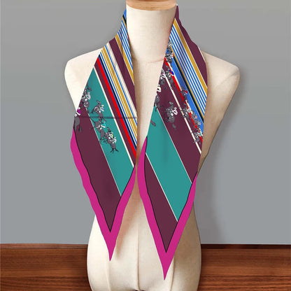 Horse Race Burgundy Silk Diamond Scarf