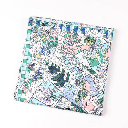 Hopi Blue Silk Scarf / 90cm