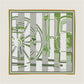 Wheel Stripes Orange & Green Double Print Scarf / 90cm