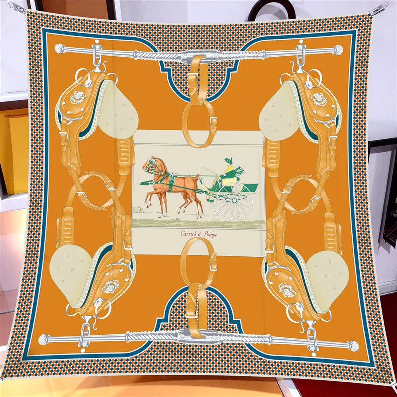 Carriage Yellow Silk Scarf / 90cm