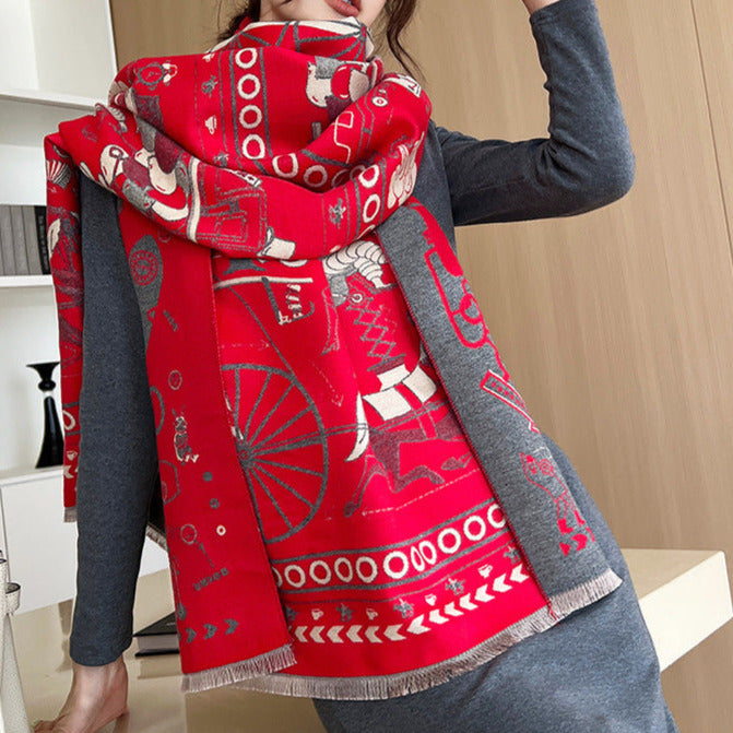 Laure Pashmina Scarf Red