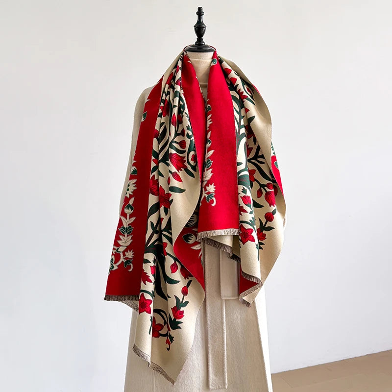 Florigia Pashmina Scarf Red