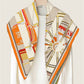 Wheel Stripes Orange & Green Double Print Scarf / 90cm