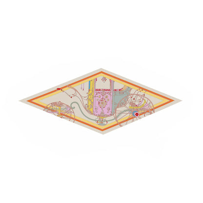 Four-Wheeled Carriage Khaki Silk Diamond Scarf