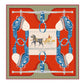 Carriage Red Silk Scarf / 90cm