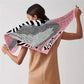 Zebra Wings Pink Silk Scarf / 90cm