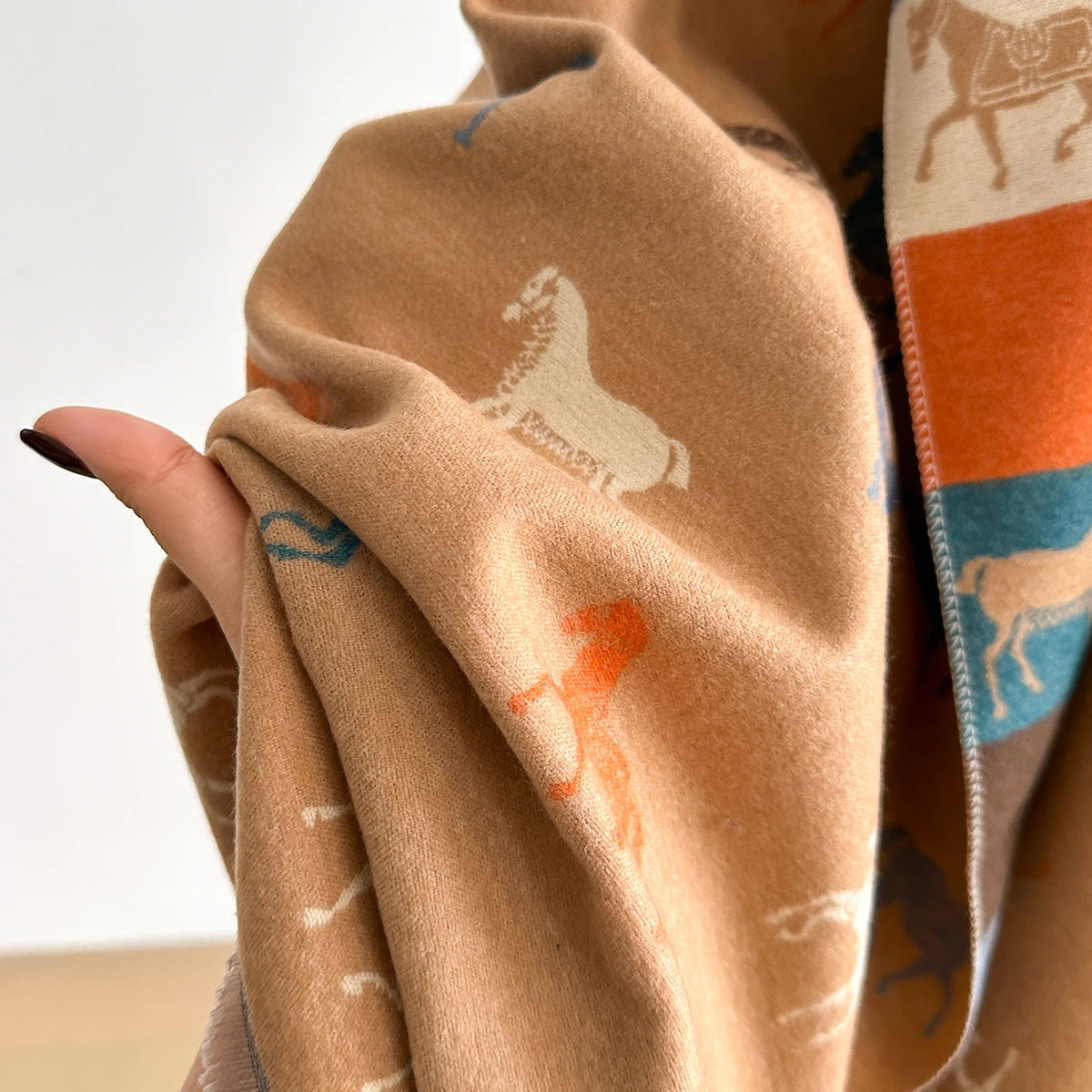Manarola Pashmina Scarf Brown