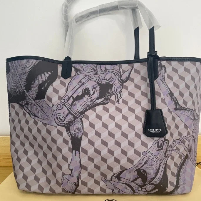 Lono Large Tote Bag with Horse Motif