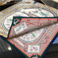 Carriage Navy & Green Double Print Scarf / 90cm