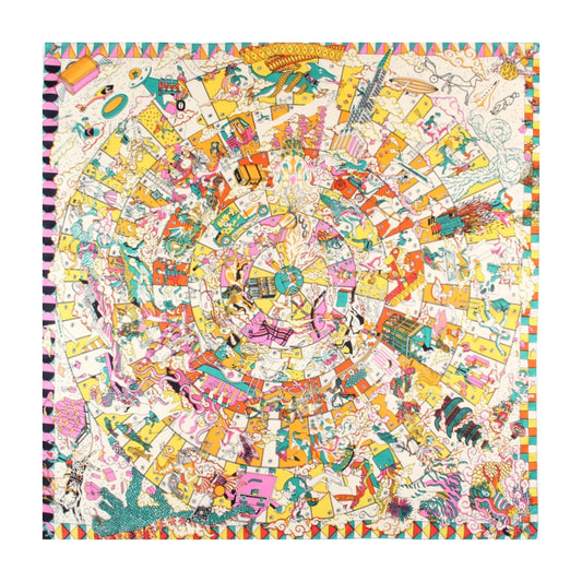Hopi Orange Silk Scarf / 90cm