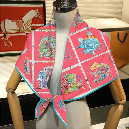 Gioia Rose Silk Scarf / 90cm