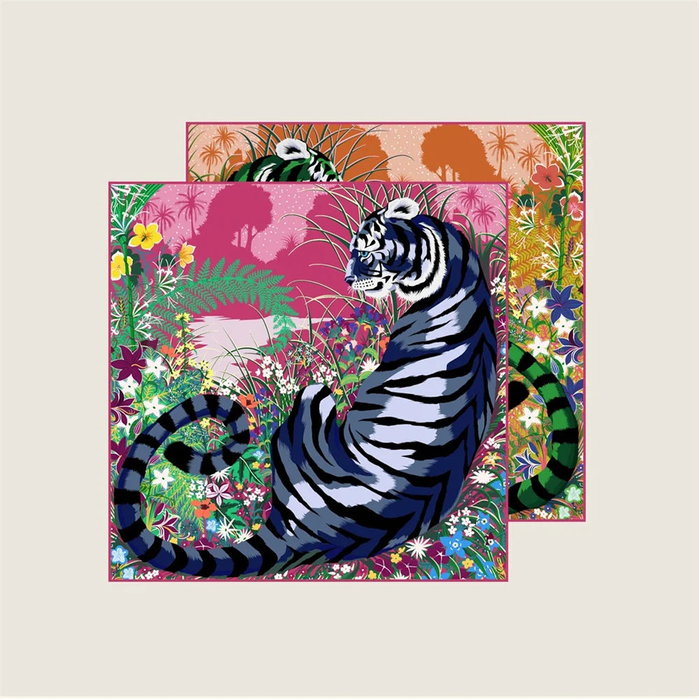 Tiger Pink Double Print Scarf / 70cm