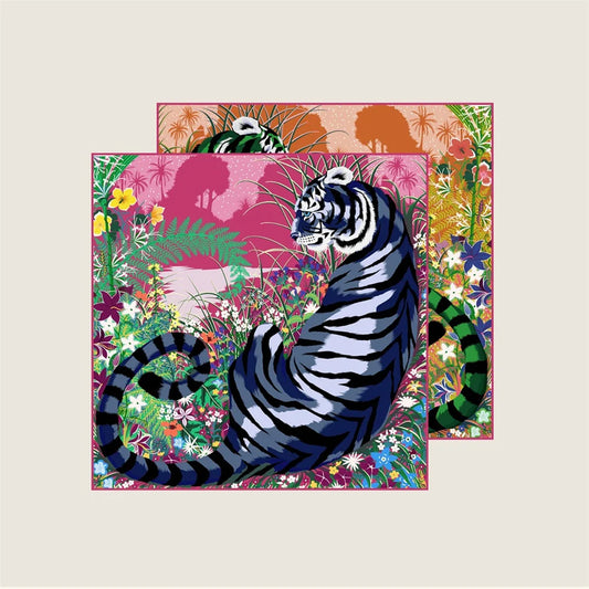 Tiger Pink Double Print Scarf / 70cm