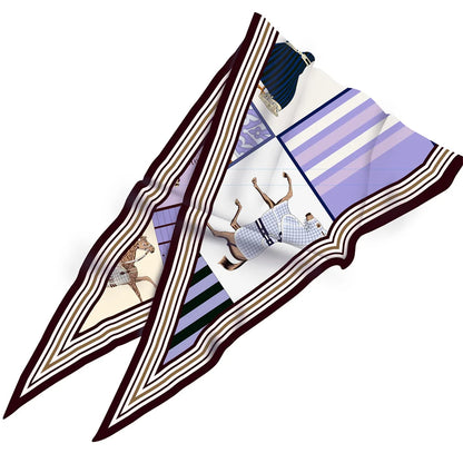 Adrina Purple Silk Diamond Scarf