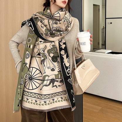 Laure Pashmina Scarf Green