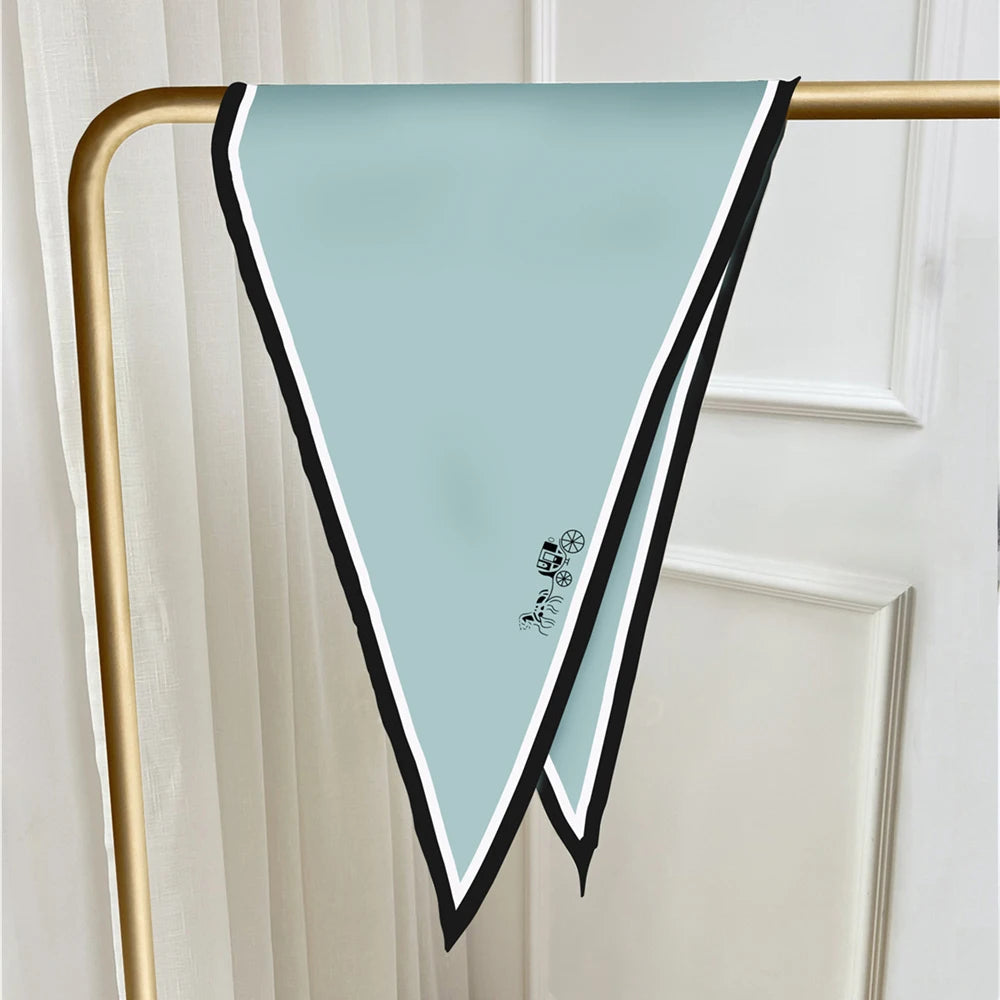 Carriage Blue Silk Diamond Scarf