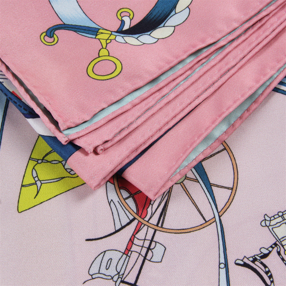 Carriage Pink Double Print Scarf / 90cm