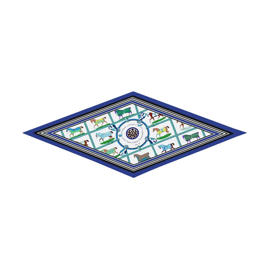 Tersa Blue Silk Diamond Scarf